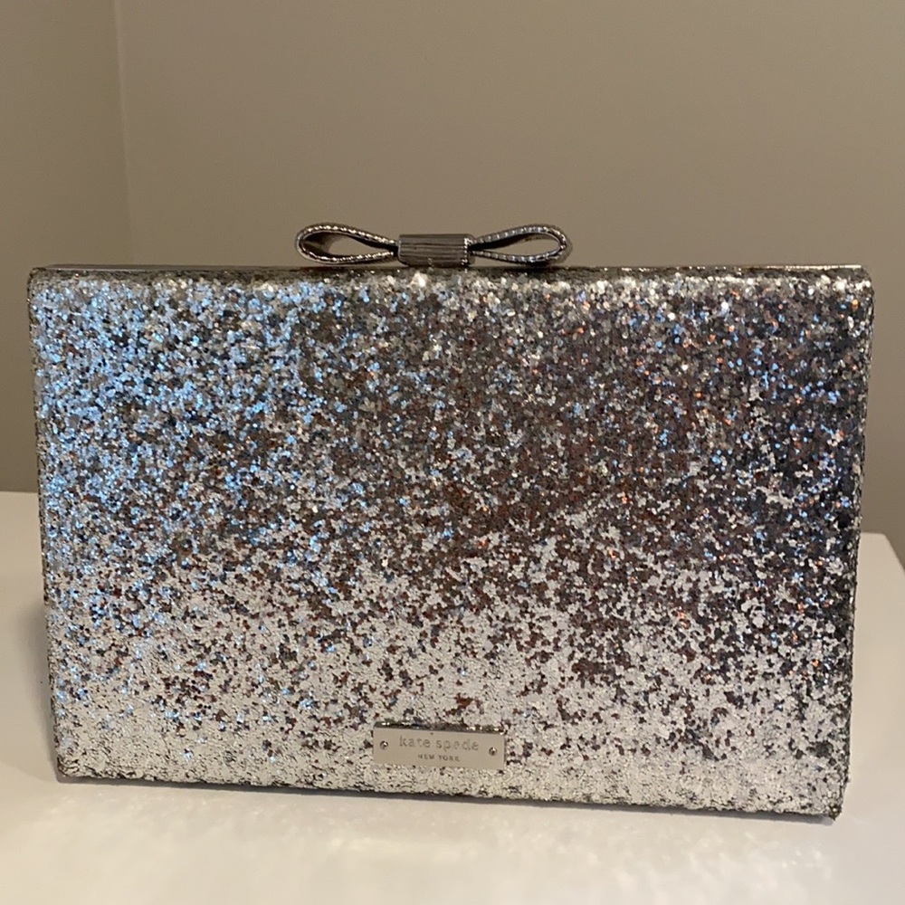 Kate Spade Silver Sequin Bow purse